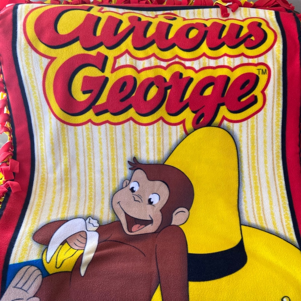 Curious George Hat & Banana Fleece Throw Blanket